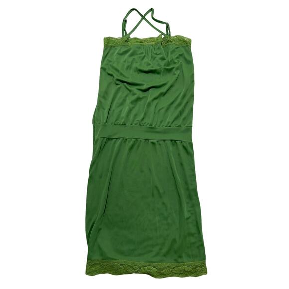 Paul Frank Women's Nylon Lacy Adjustable Cross Strap Slip Dress Green, size S - Picture 1 of 8